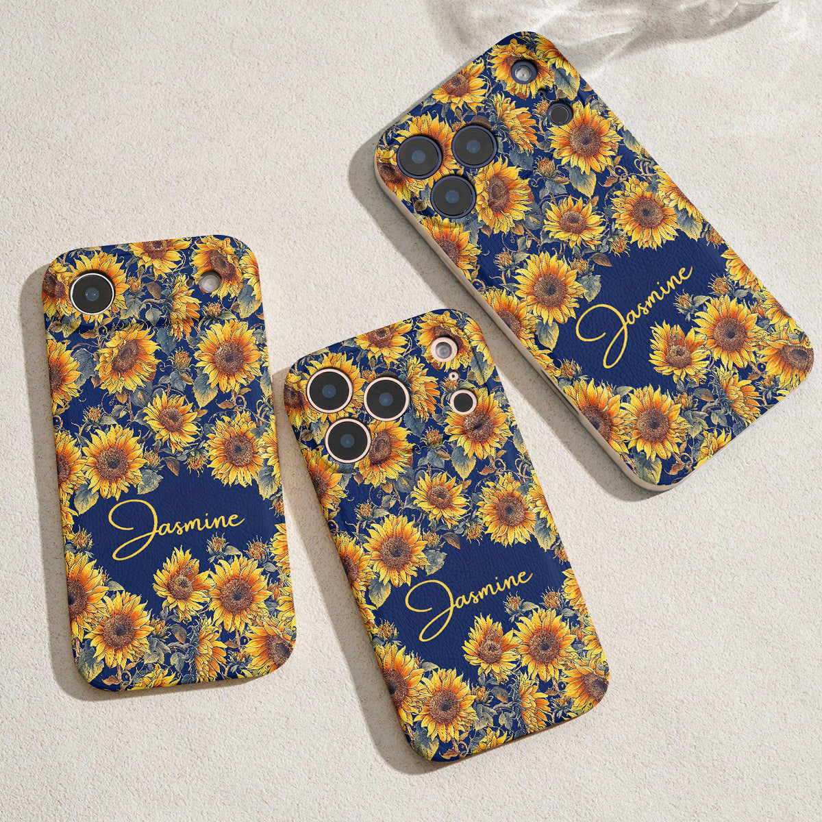 Sunflower Leather Phone Case Personalized Gorgeous Flowers