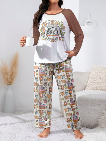 Book Lover Raglan Lounge Pajamas Cozy Girl Book Club