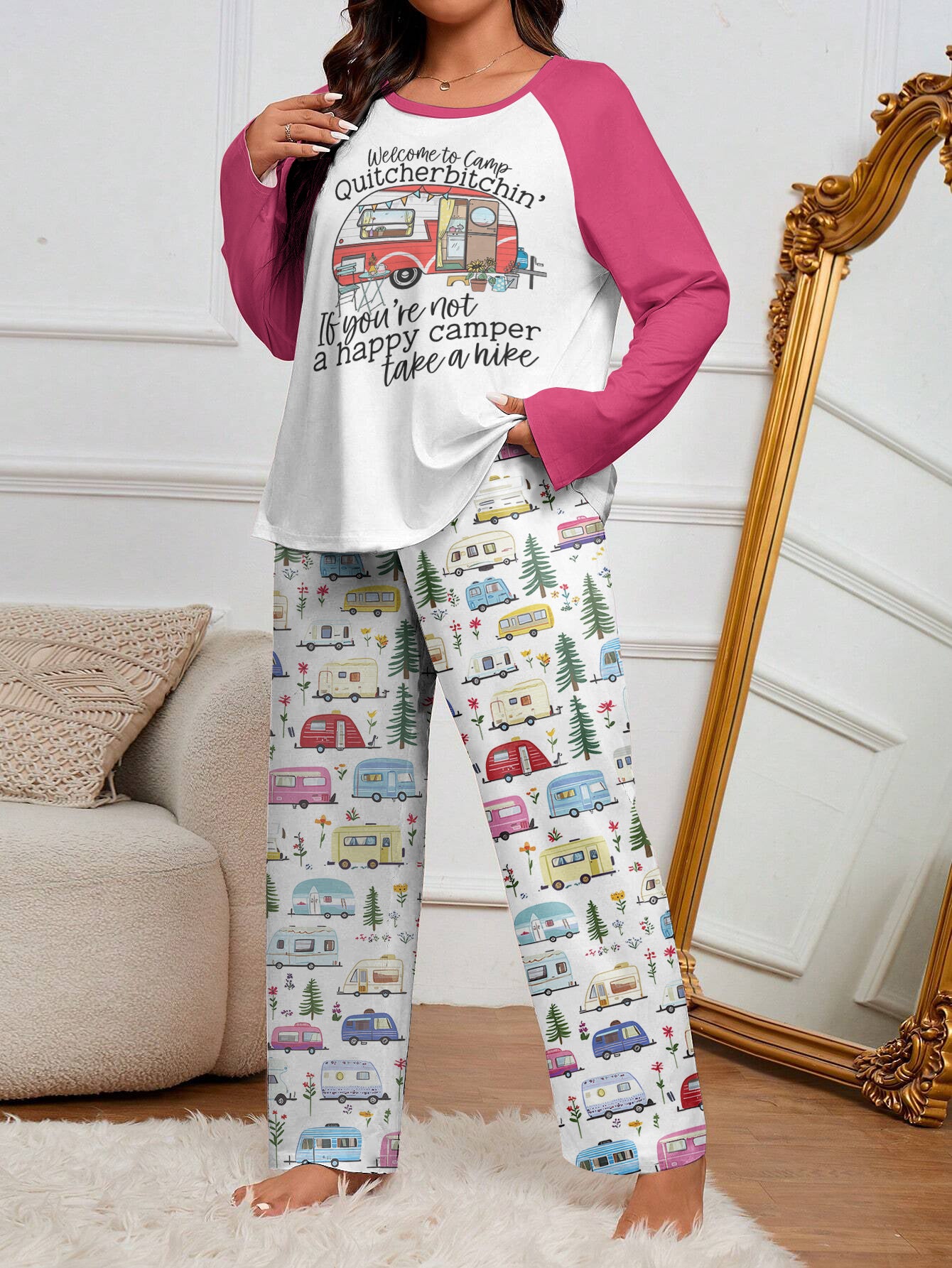 Camping Raglan Lounge Pajamas Welcome To Camp