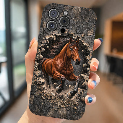 Horse Leather Phone Case Breakthrough Stallion