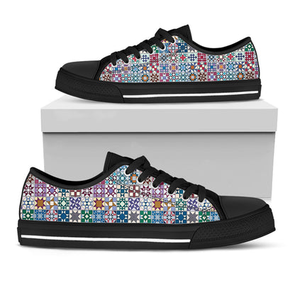 Sewing Lover Women's Low Top Shoes Traditional Quilt Blocks