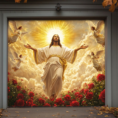 God Garage Door Banner Decoration - The Ascension of Jesus Christ