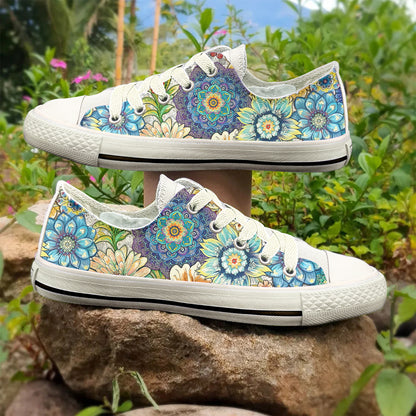 Floral Mandala Vibes Women's Low Top Shoes