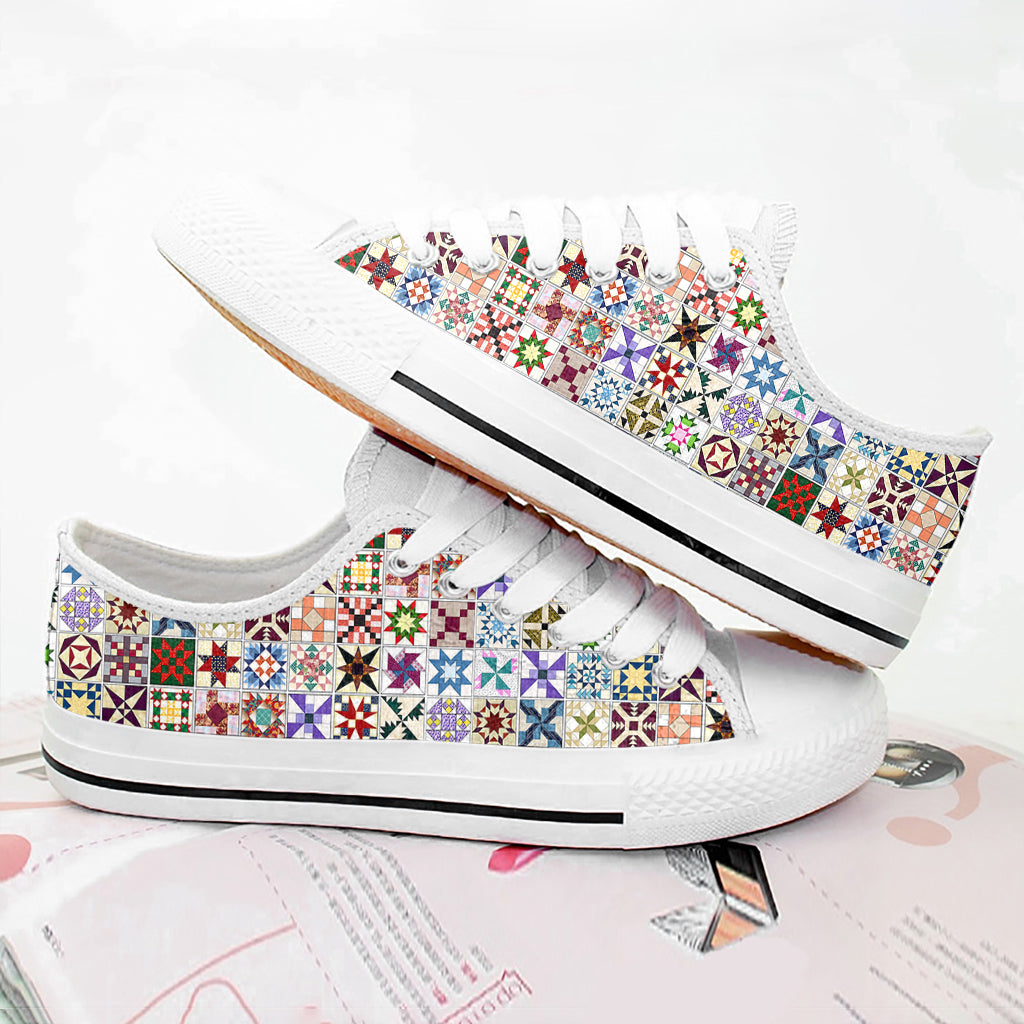 Sewing Lovers Women's Low Top Shoes Classic American Quilt Blocks