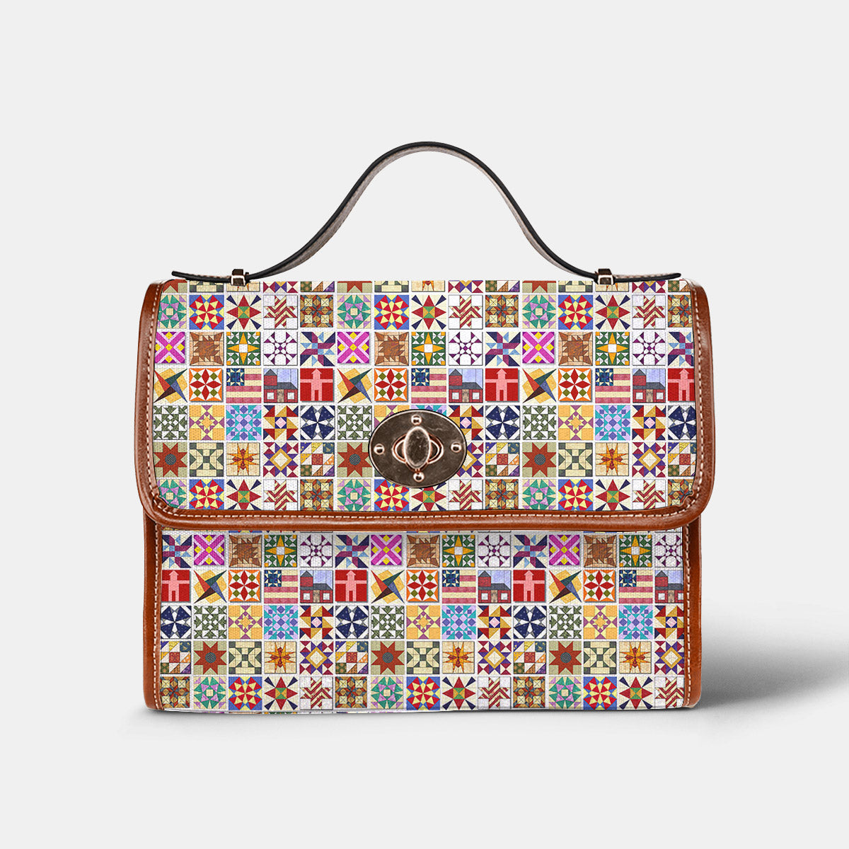 Sewing Lover Satchel Handbag Quilt Blocks