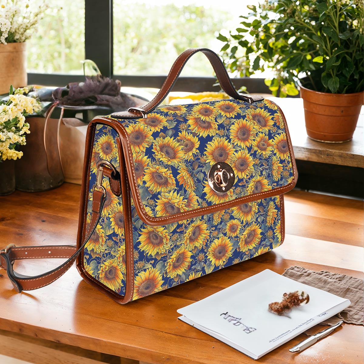 Sunflower Satchel Handbag Gorgeous Sunflowers