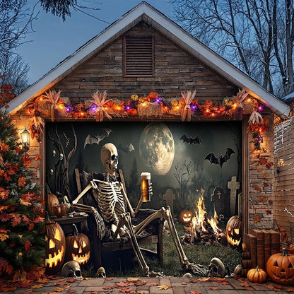 Garage Door Banner Decoration Skeleton's Last Call
