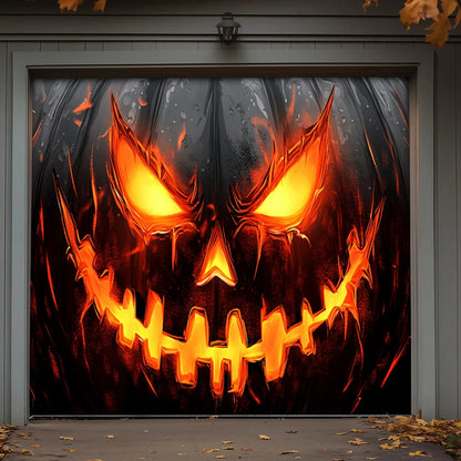 Halloween Garage Door Banner Decoration Halloween Horror Pumpkin Face