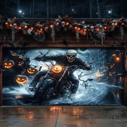 Halloween Garage Door Banner Decoration Nightmare Highway