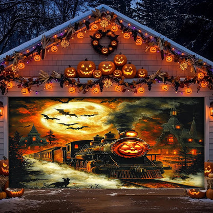 Halloween Garage Door Banner Decoration Pumpkin Express Halloween
