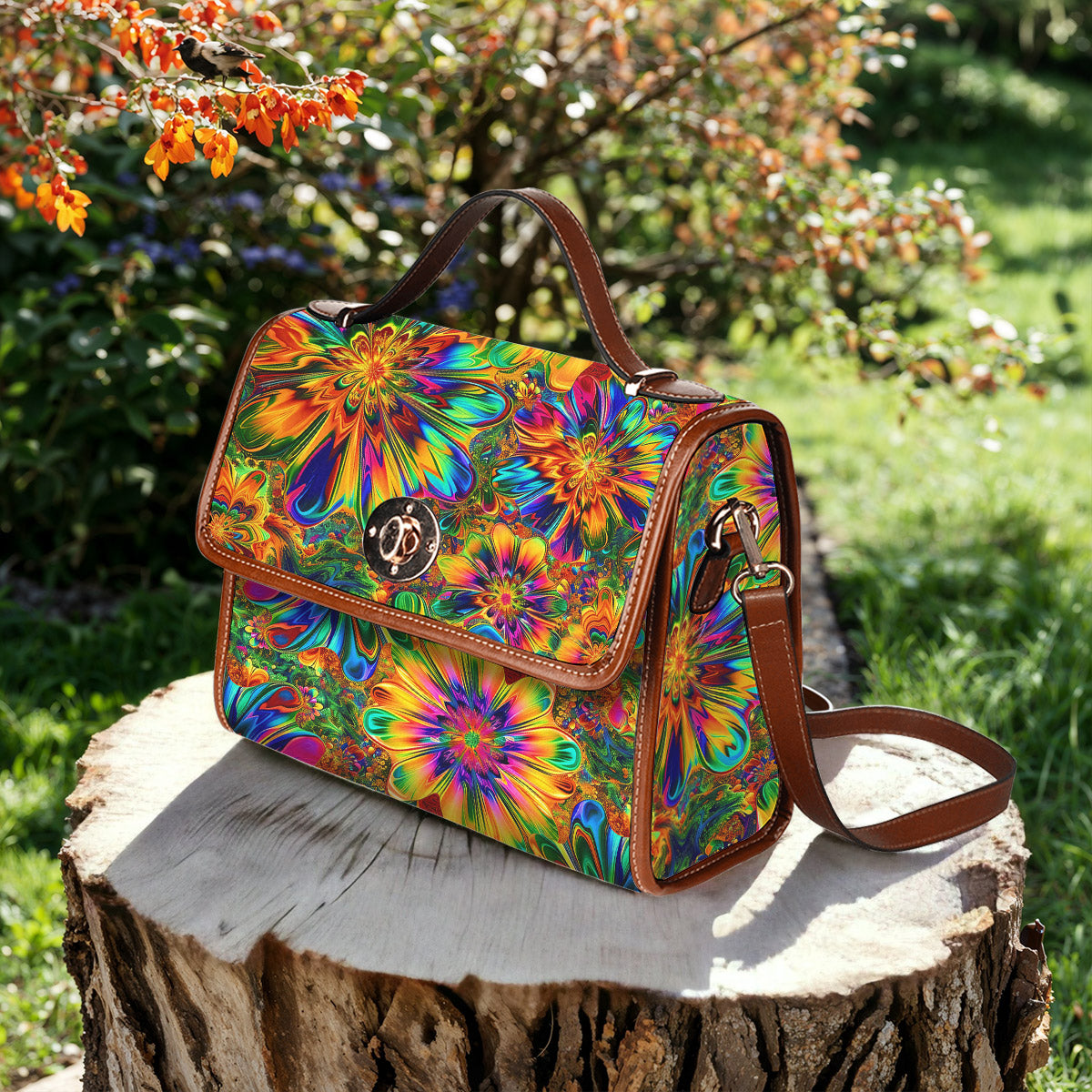 Hippie Satchel Handbag Rainbow Reverie