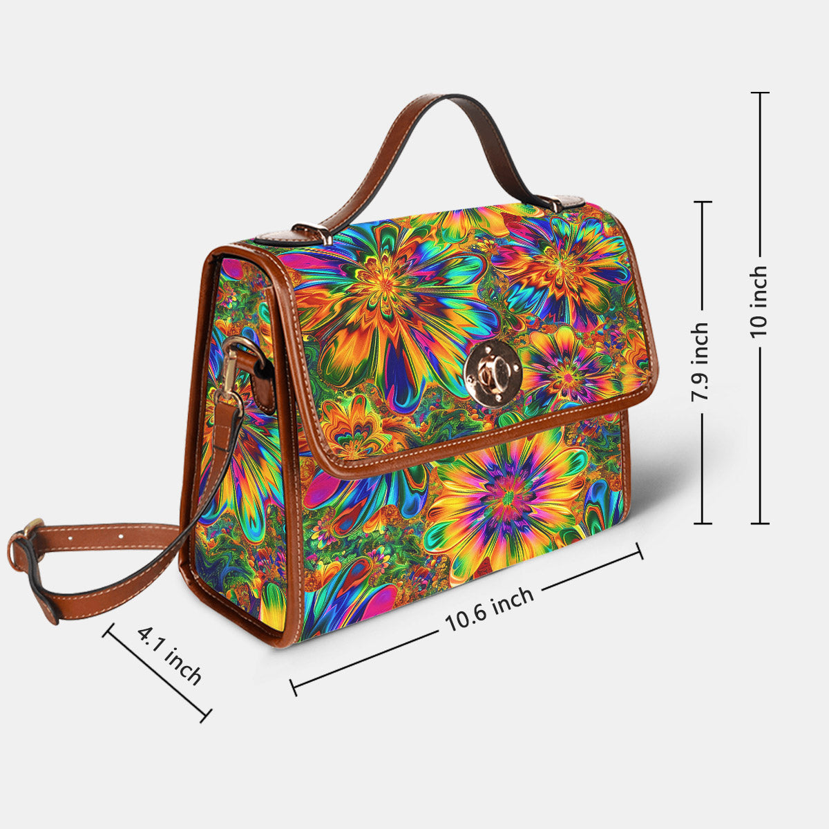 Hippie Satchel Handbag Rainbow Reverie