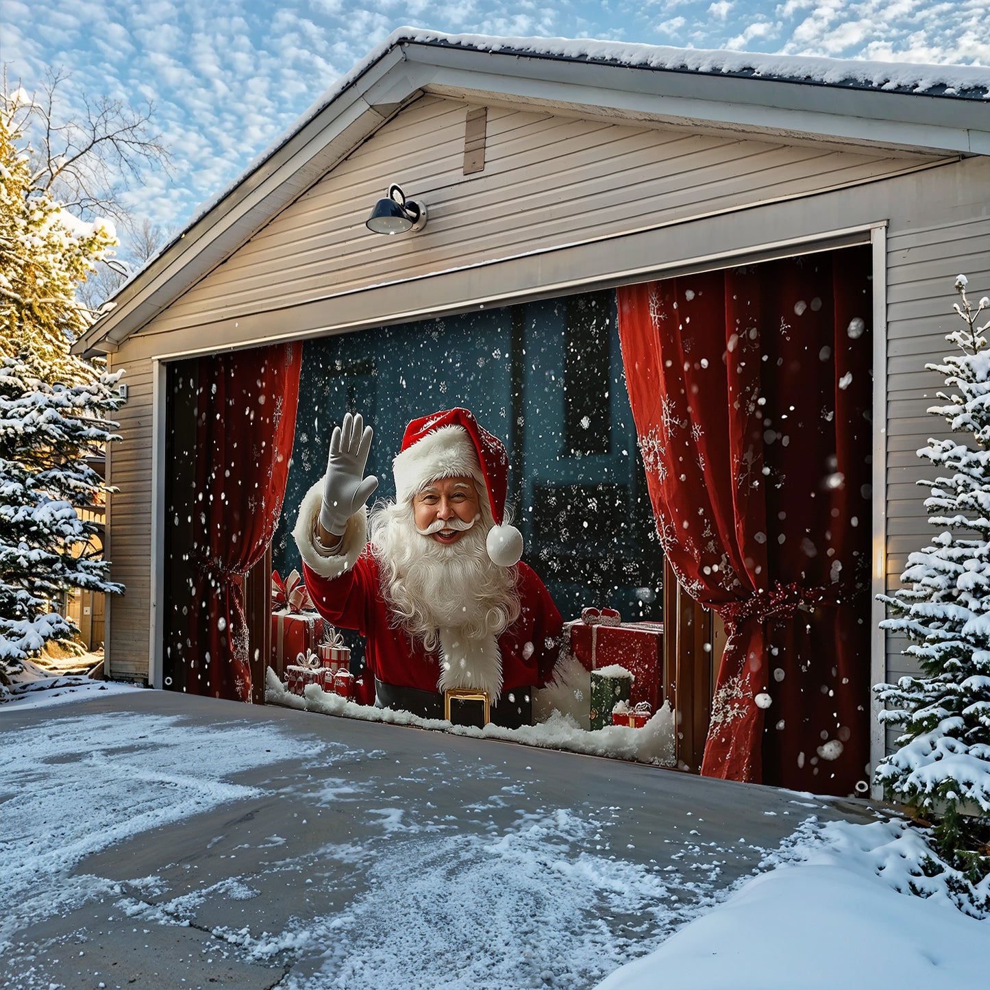 Christmas Garage Door Banner Decoration - Shineful Garage Door Banner Decoration - Santa Spreading Christmas Cheer