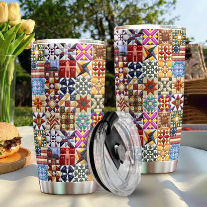 Sewing Lover 20 oz Tumbler Quilt Blocks