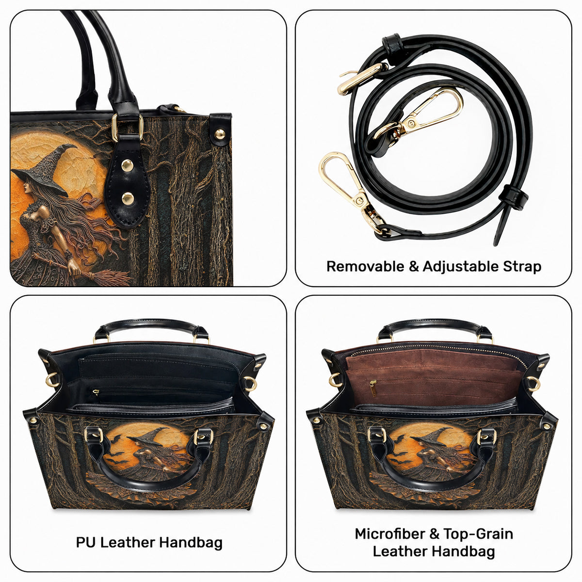 Witch Leather Handbag Personalized Witch of the Amber Moon