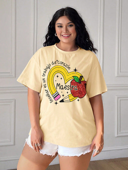 Spanish Teacher Graphic Tee Enseñar es un Trabajo del Corazón