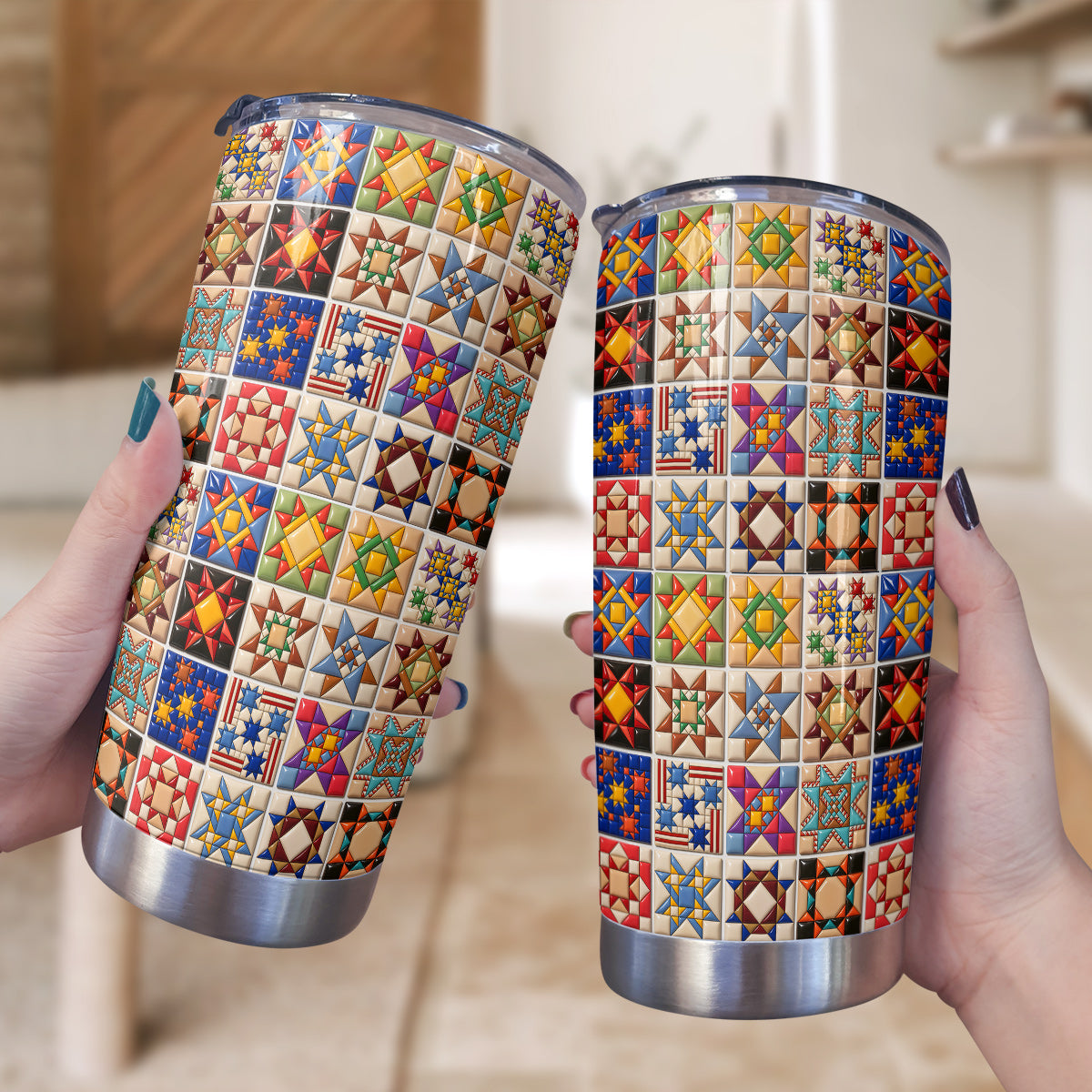 Quilt Blocks 20 oz Tumbler Patchwork Heritage