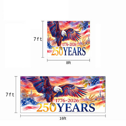 Patriotic Garage Door Banner Decoration - Wings of Freedom 1776–2026