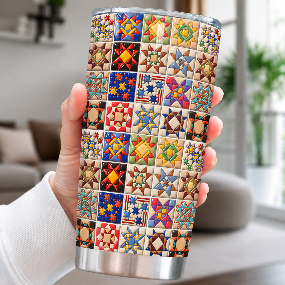 Quilt Blocks 20 oz Tumbler Patchwork Heritage