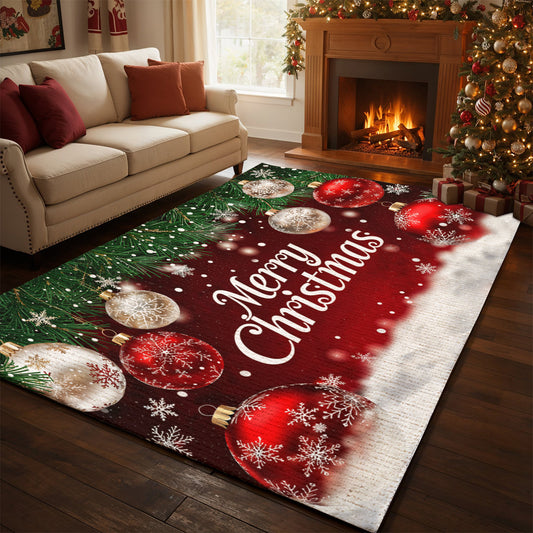 Christmas Area Rug Snowfall Wishes & Christmas Glow