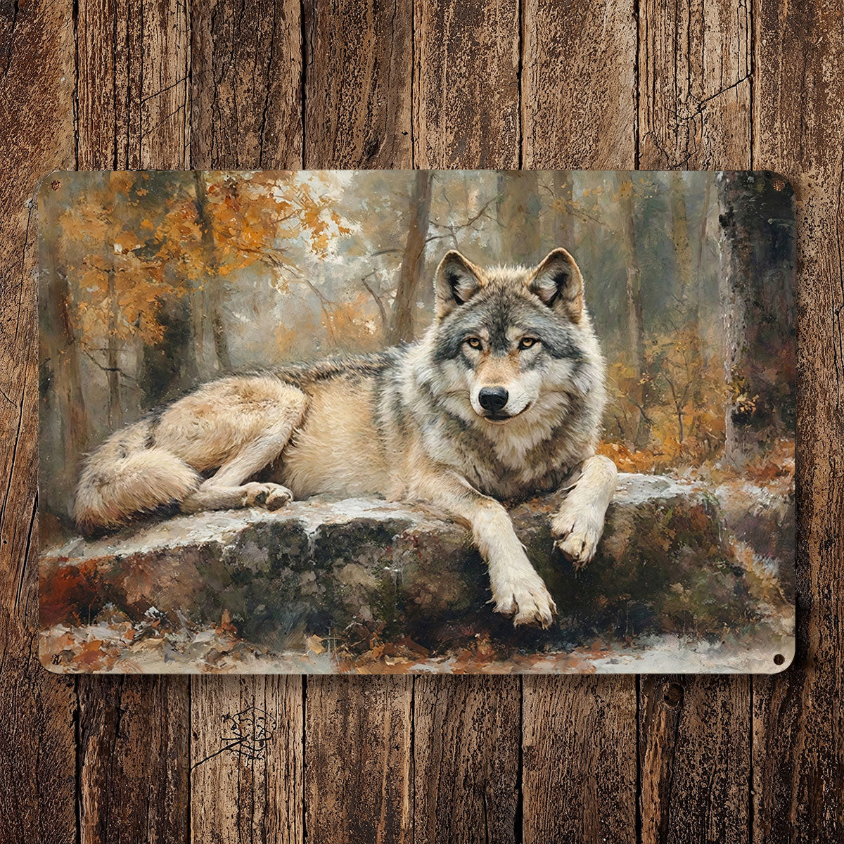 Wolf Metal Sign Spirit of the Wild