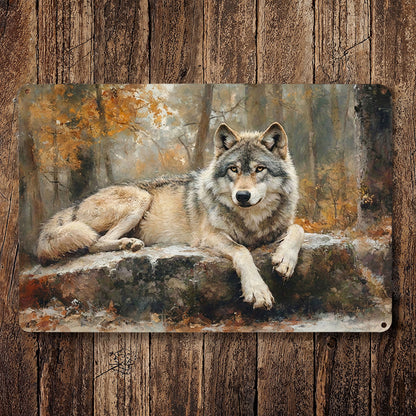 Wolf Metal Sign Spirit of the Wild