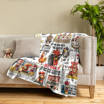 Chicken Fleece Blanket Funny Chicken Quotes
