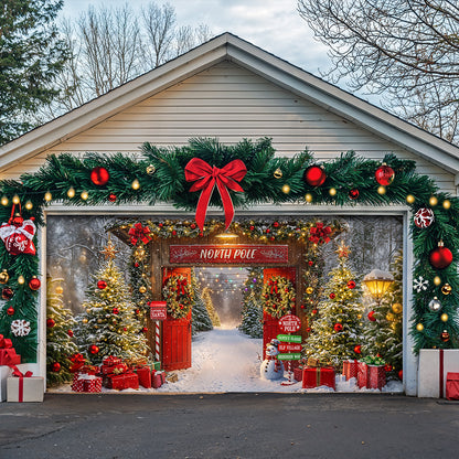 Christmas Garage Door Banner Decoration - Gateway to the North Pole Magic