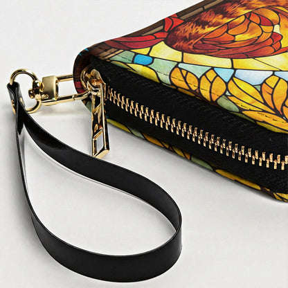 Cat Leather Wallet Stained Glass Sunlit Cat