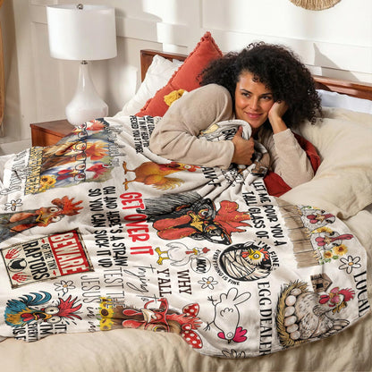 Chicken Fleece Blanket Funny Chicken Quotes