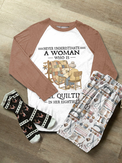 Sewing Lover Raglan Lounge Pajamas A Woman Who Is Still Quilting In Her 60s, 70s, 80s, 90s