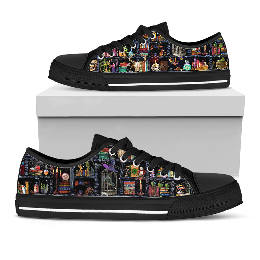 Wizard’s Bookshelf Canvas Women's Low Top Shoes