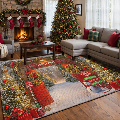 Christmas Area Rug Gateway to the North Pole Magic
