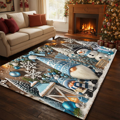 Christmas Area Rug Winter Wishes in a Gnome Wonderland