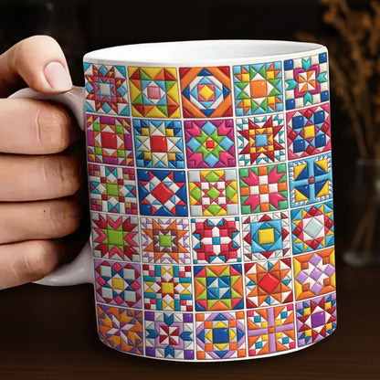 Sewing Lover 11Oz Mug Geometric Quilt Garden