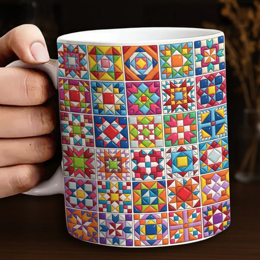 Sewing Lover 11Oz Mug Geometric Quilt Garden