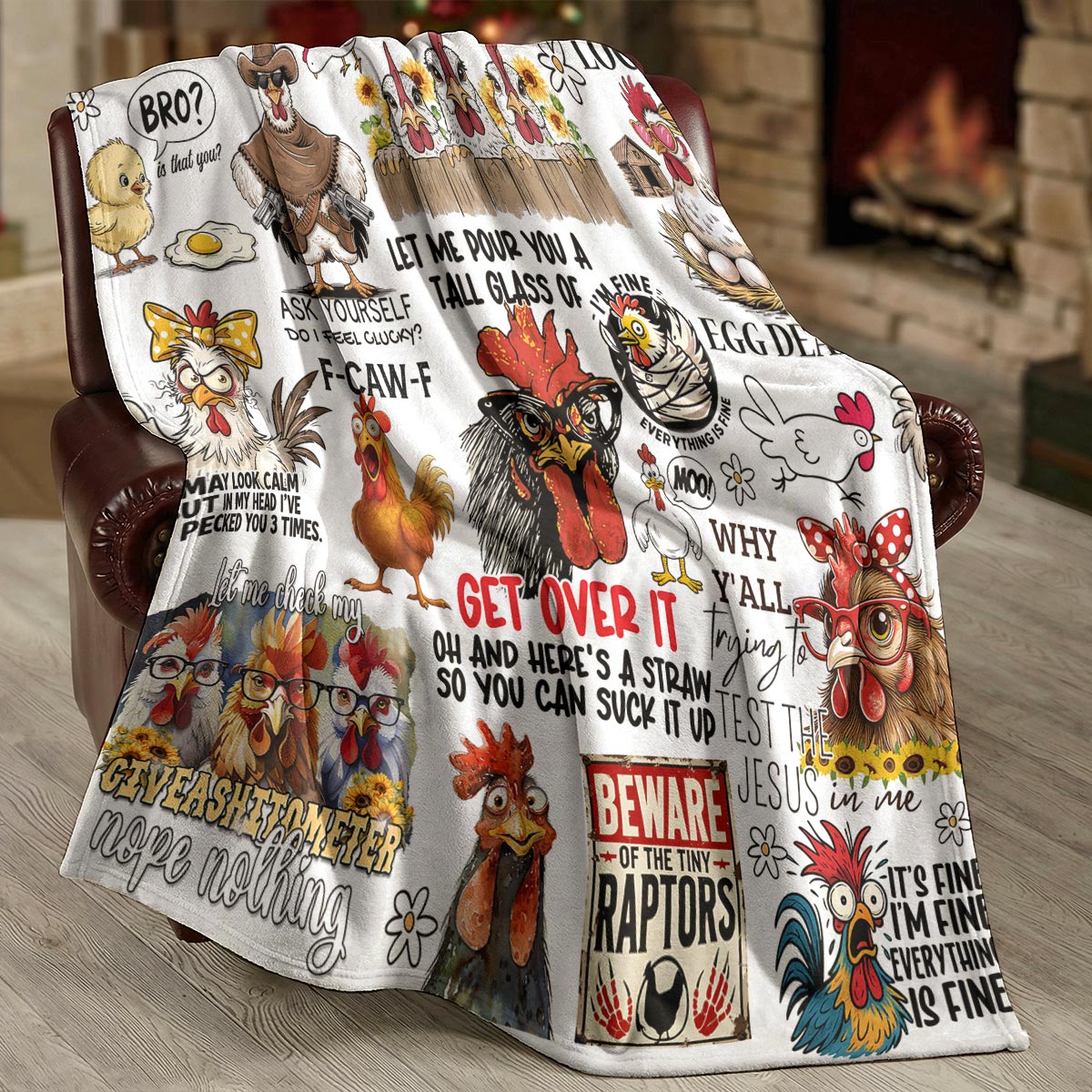 Chicken Fleece Blanket Funny Chicken Quotes