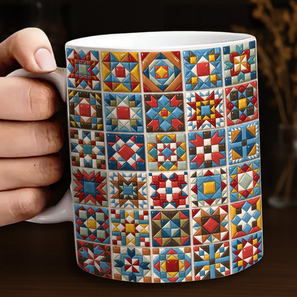 Sewing Lover 11Oz Mug Chromatic Quilt Grid