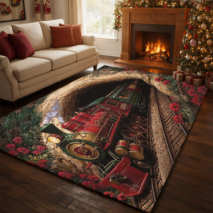 Christmas Area Rug The Enchanted Christmas Railway