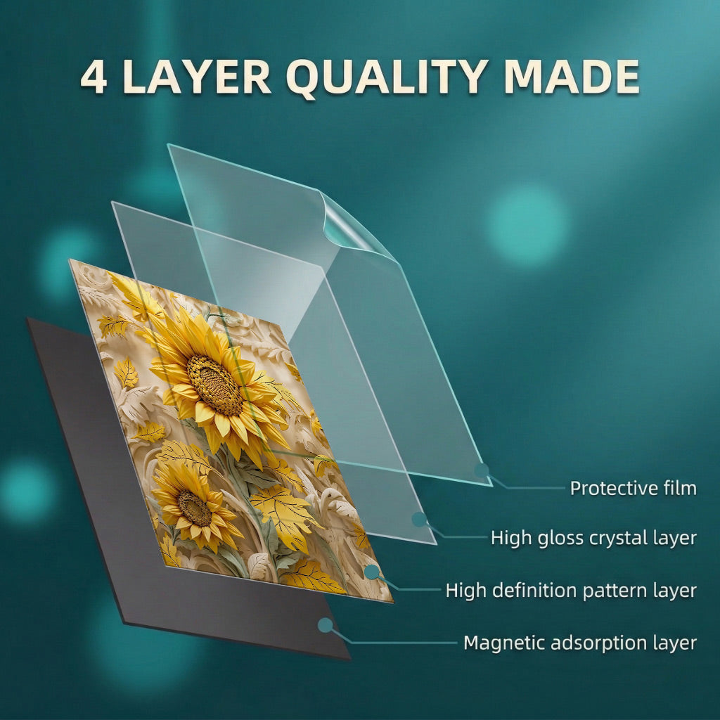 Sunlit Harvest Sunflower Magnetic Dishwasher Cover