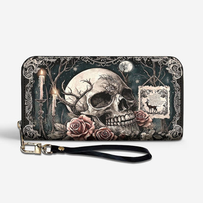Gothic Skull Leather Wallet The Skull Beneath the Night Garden