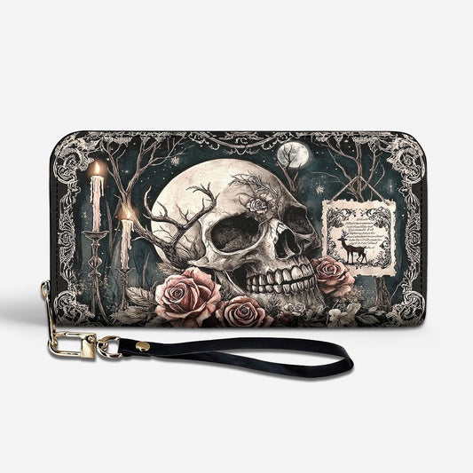 Gothic Skull Leather Wallet The Skull Beneath the Night Garden