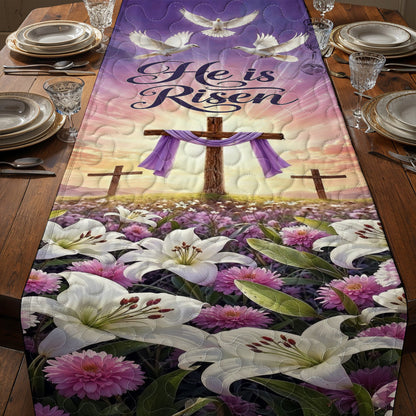 Christian Easter Quilted Table Runner Risen In Eternal Glory