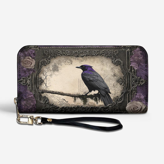 Gothic Leather Wallet Violet Raven