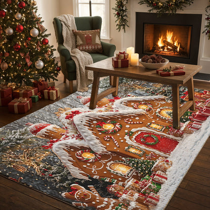 Christmas Area Rug Enchanted Gingerbread Wonderland