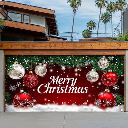 Christmas Garage Door Banner Decoration - Snowfall Wishes & Christmas Glow
