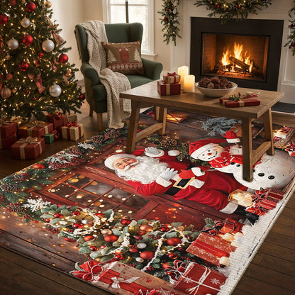 Christmas Area Rug Santa’s Warm Welcome Christmas at the Door