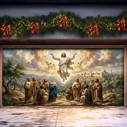 God Garage Door Banner Decoration - The Ascension on the Mount of Olives