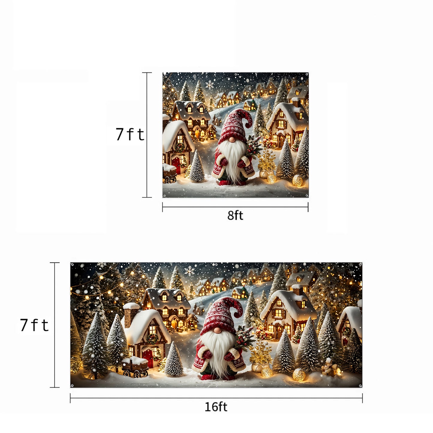Christmas Garage Door Banner Decoration - Gnome of the Enchanted Christmas Village