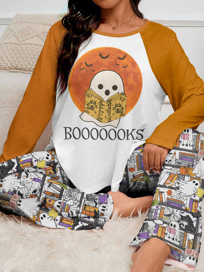 Book Lover Raglan Lounge Pajamas Boooooks Reading Ghosts
